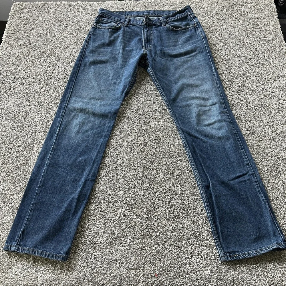 Levis 514 Jeans Mens 34x34 Medium Wash Blue Denim Regular Straight Cotton